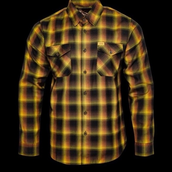 DIXXON Other - DIXXON “Rusty Trombone” Yellow and Black Plaid Button Down Shirt.